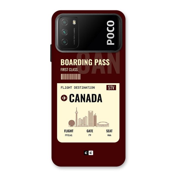Canada Boarding Pass Back Case for Poco M3