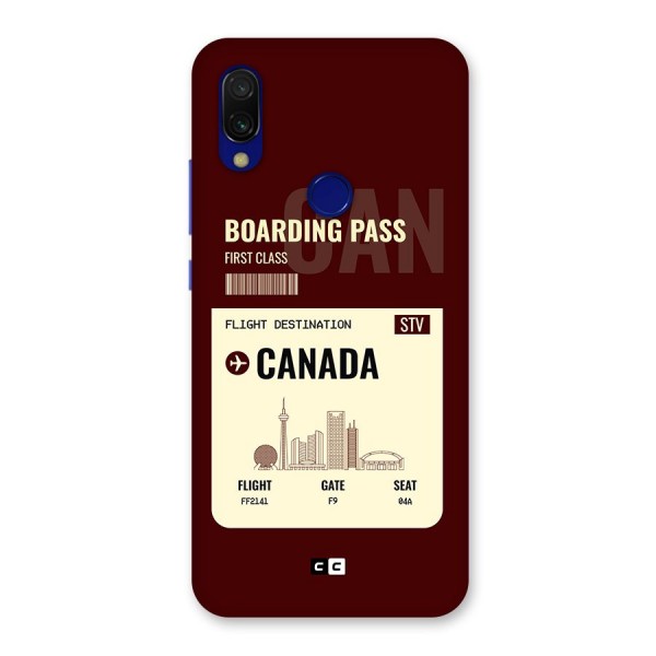 Canada Boarding Pass Back Case for Redmi 7