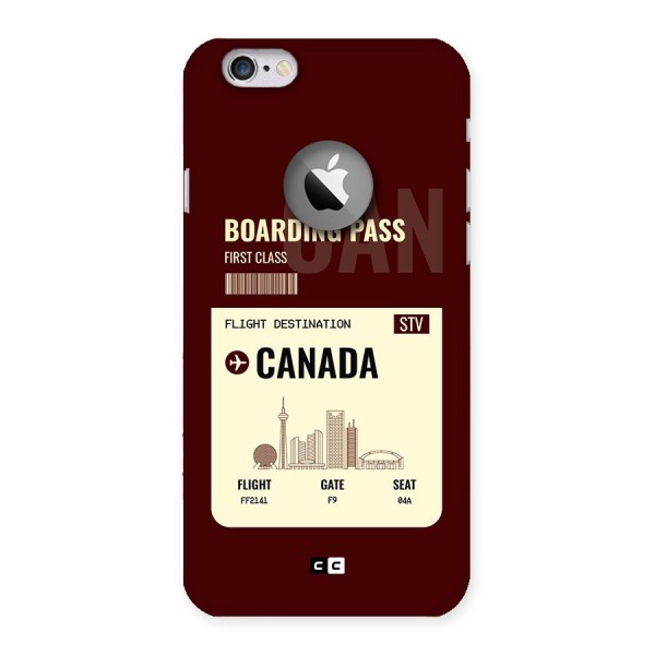 Canada Boarding Pass Back Case for iPhone 6 Logo Cut