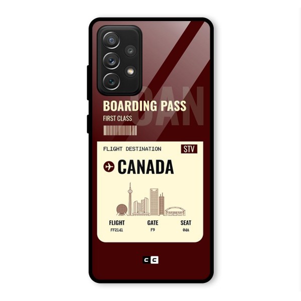 Canada Boarding Pass Glass Back Case for Galaxy A72