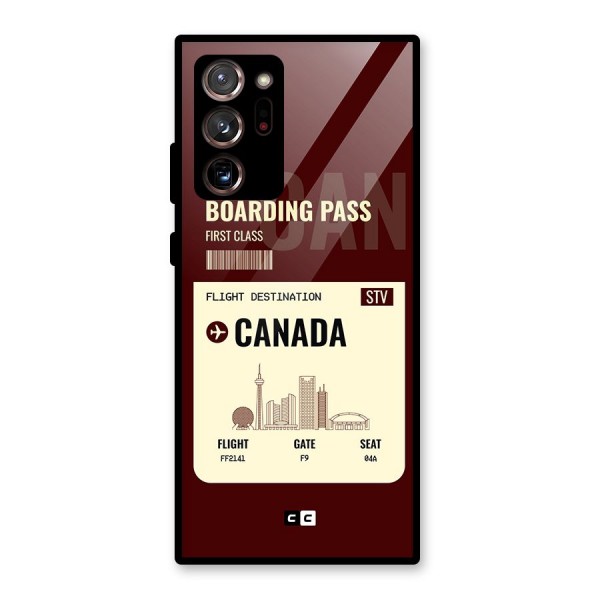 Canada Boarding Pass Glass Back Case for Galaxy Note 20 Ultra 5G