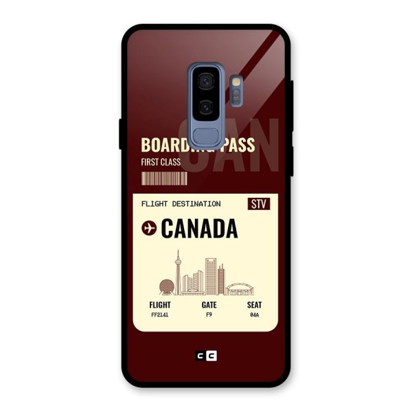 Canada Boarding Pass Glass Back Case for Galaxy S9 Plus