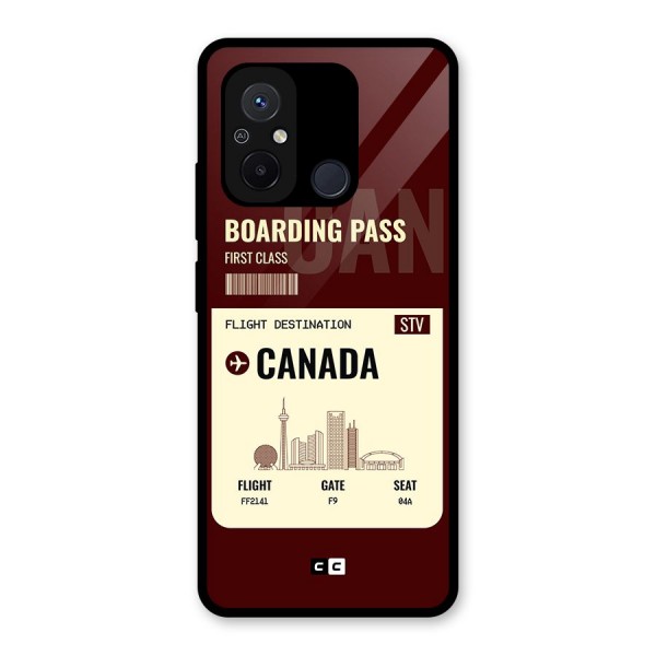 Canada Boarding Pass Glass Back Case for Redmi 12C