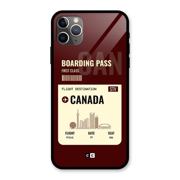 Canada Boarding Pass Glass Back Case for iPhone 11 Pro Max