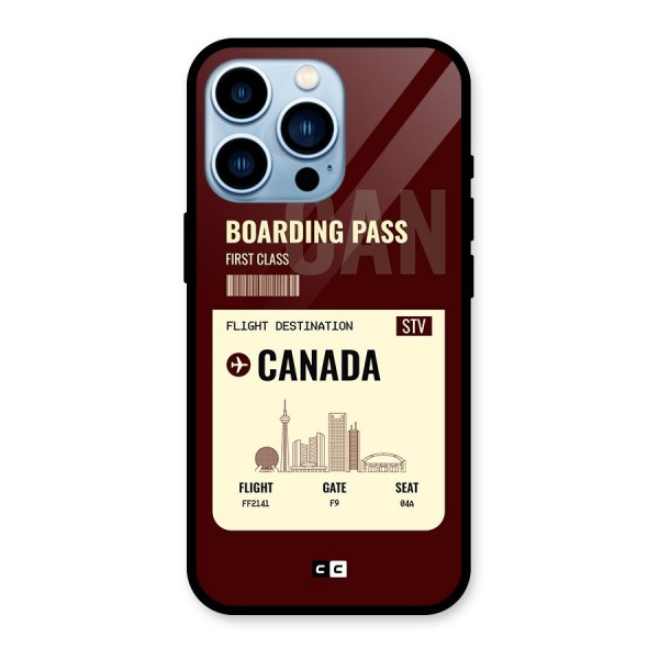 Canada Boarding Pass Glass Back Case for iPhone 13 Pro