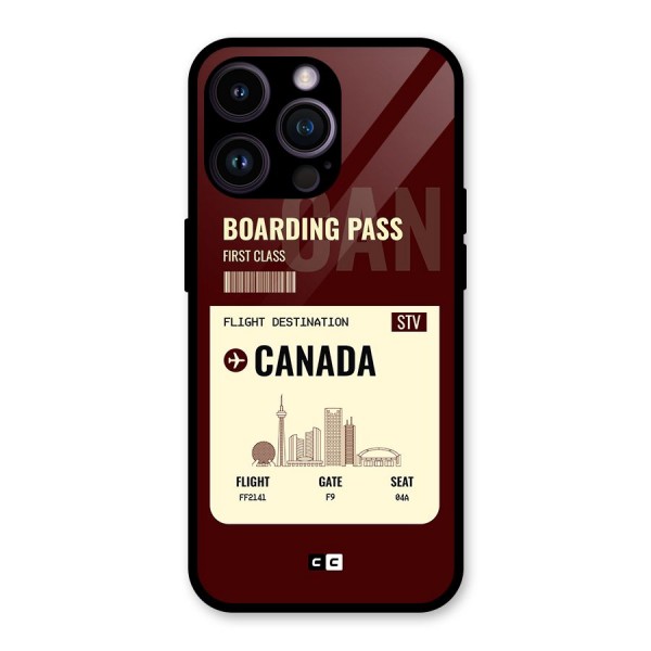 Canada Boarding Pass Glass Back Case for iPhone 14 Pro Max