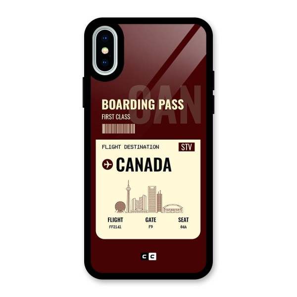 Canada Boarding Pass Glass Back Case for iPhone X
