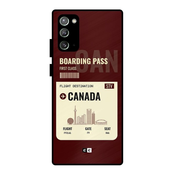 Canada Boarding Pass Metal Back Case for Galaxy Note 20