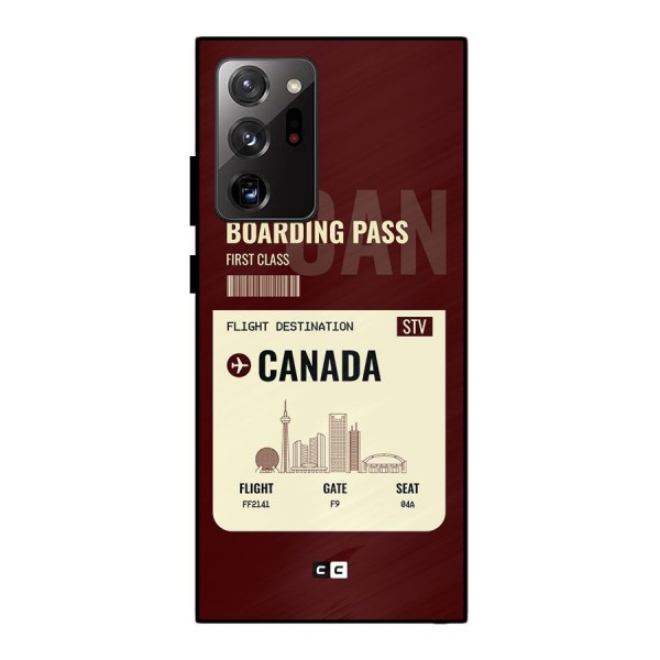 Canada Boarding Pass Metal Back Case for Galaxy Note 20 Ultra