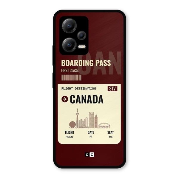 Canada Boarding Pass Metal Back Case for Poco X5