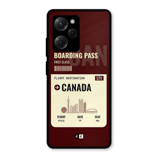 Canada Boarding Pass Metal Back Case for Poco X5 Pro