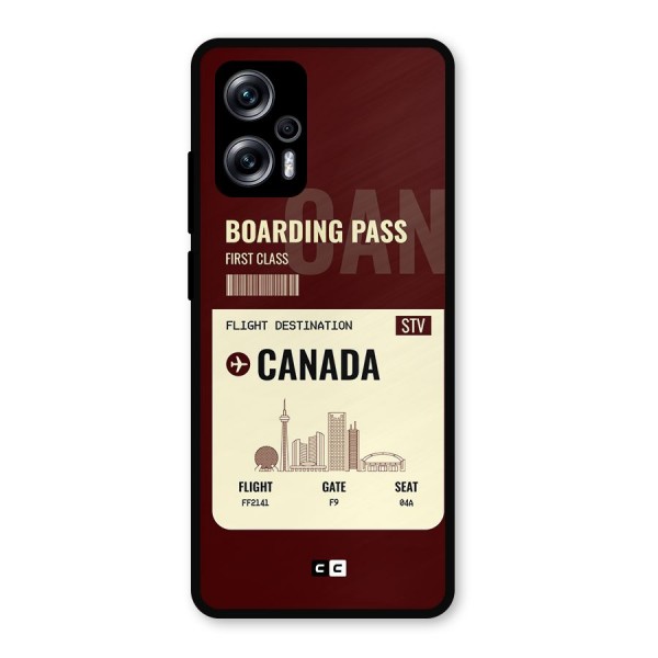 Canada Boarding Pass Metal Back Case for Redmi K50i