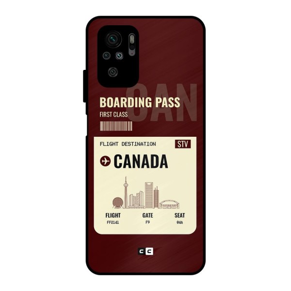 Canada Boarding Pass Metal Back Case for Redmi Note 10S