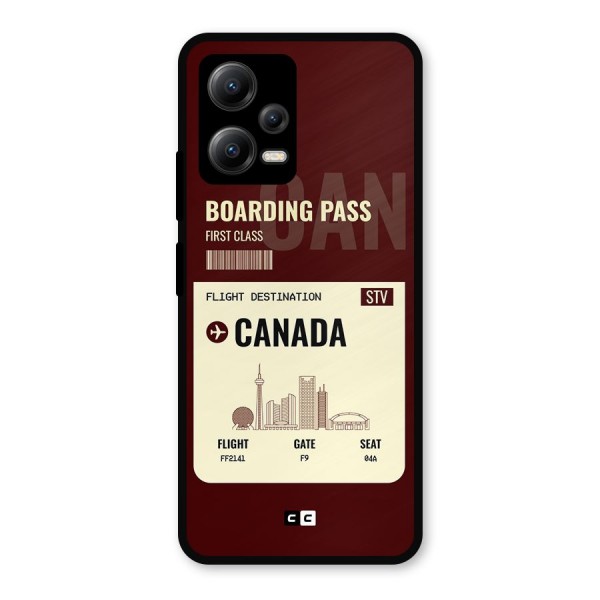 Canada Boarding Pass Metal Back Case for Redmi Note 12 5G