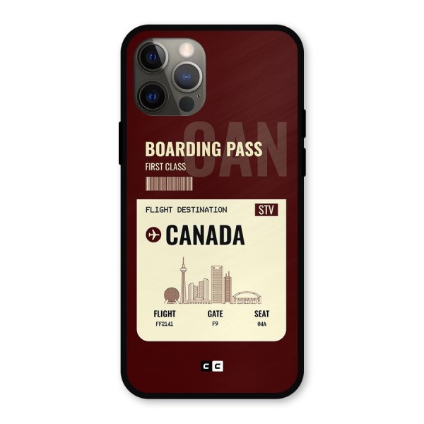 Canada Boarding Pass Metal Back Case for iPhone 12 Pro