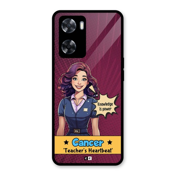 Cancer Heartbeat Glass Back Case for Oppo A57 2022