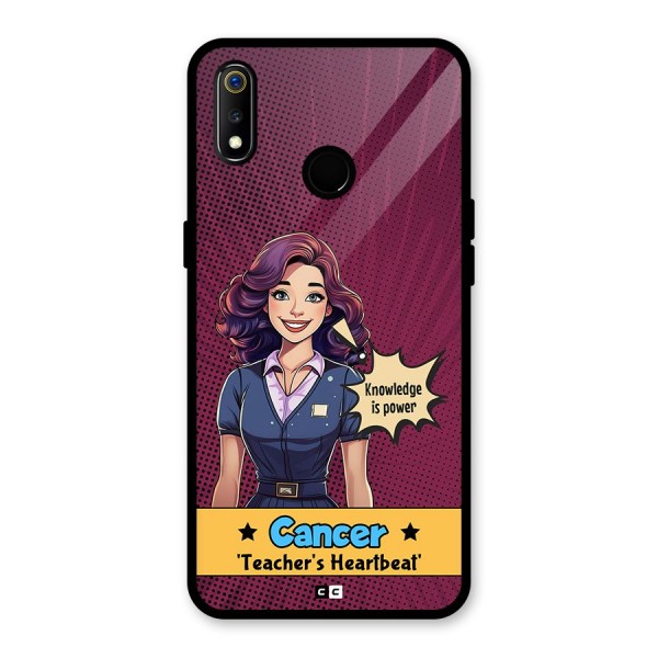 Cancer Heartbeat Glass Back Case for Realme 3