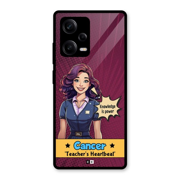 Cancer Heartbeat Glass Back Case for Redmi Note 12 Pro