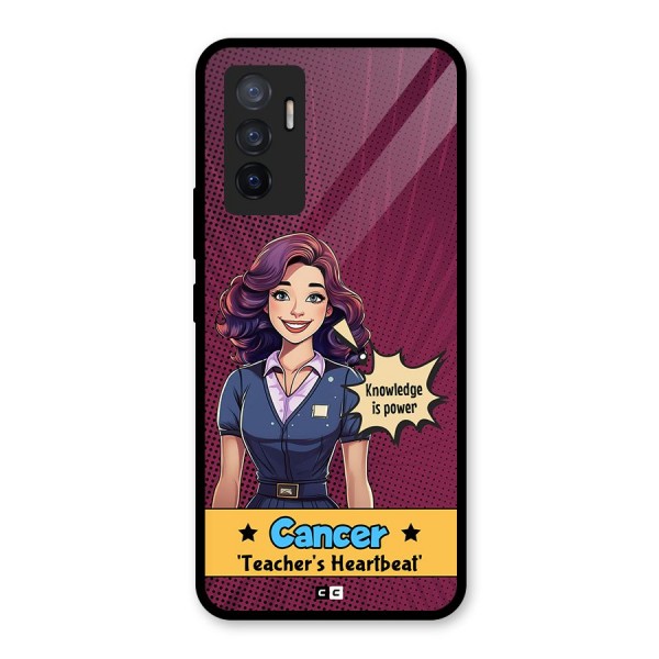 Cancer Heartbeat Glass Back Case for Vivo V23e