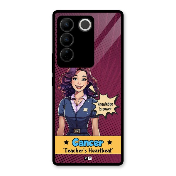 Cancer Heartbeat Glass Back Case for Vivo V27