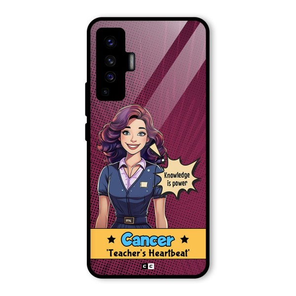 Cancer Heartbeat Glass Back Case for Vivo X50