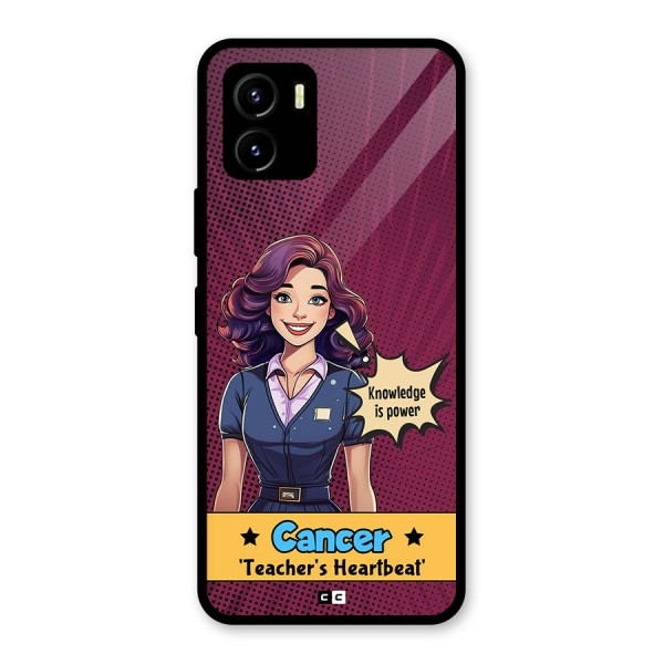 Cancer Heartbeat Glass Back Case for Vivo Y15s