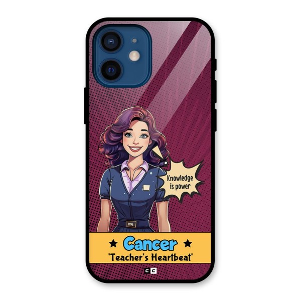 Cancer Heartbeat Glass Back Case for iPhone 12 Mini