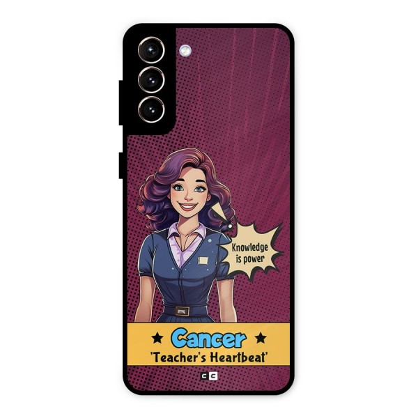 Cancer Heartbeat Metal Back Case for Galaxy S21 Plus