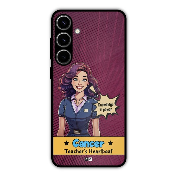 Cancer Heartbeat Metal Back Case for Galaxy S24 Plus