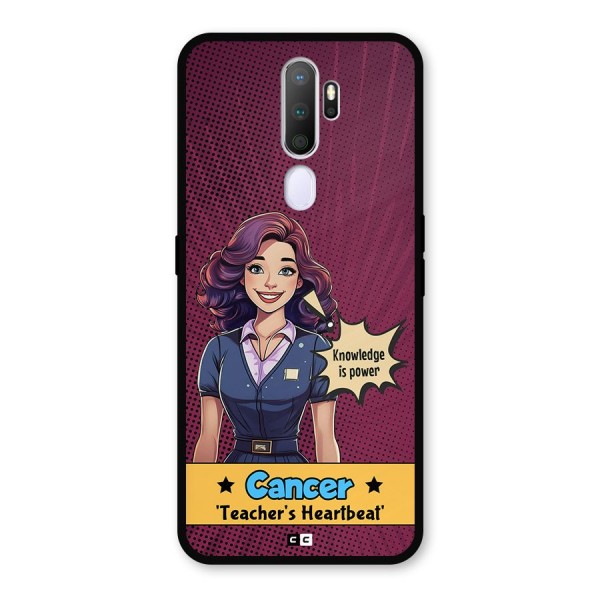 Cancer Heartbeat Metal Back Case for Oppo A9 (2020)