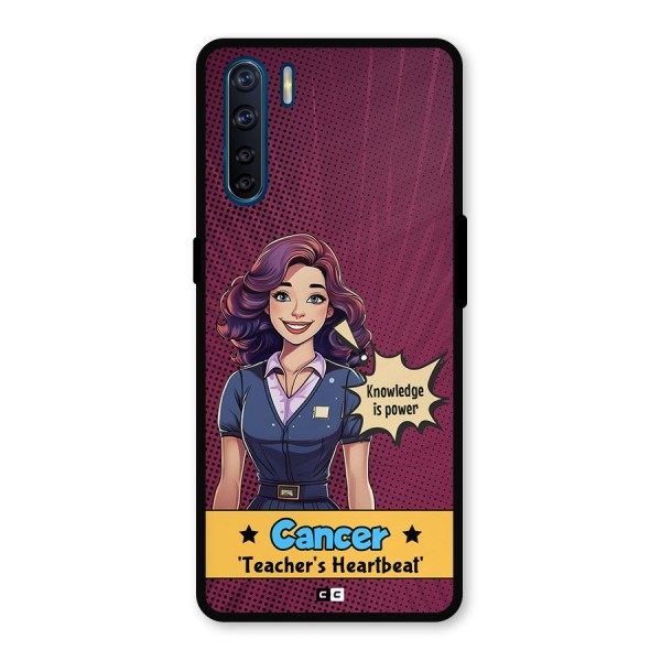 Cancer Heartbeat Metal Back Case for Oppo F15