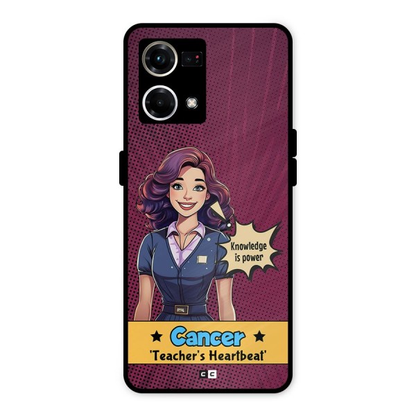 Cancer Heartbeat Metal Back Case for Oppo F21s Pro 4G