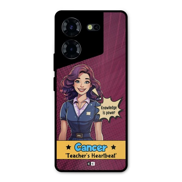 Cancer Heartbeat Metal Back Case for Tecno Pova 5 Pro 5G