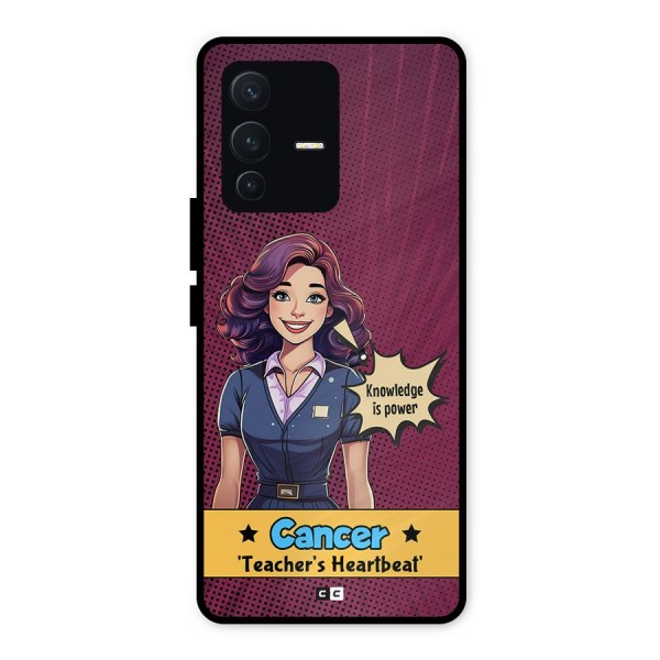 Cancer Heartbeat Metal Back Case for Vivo V23 5G