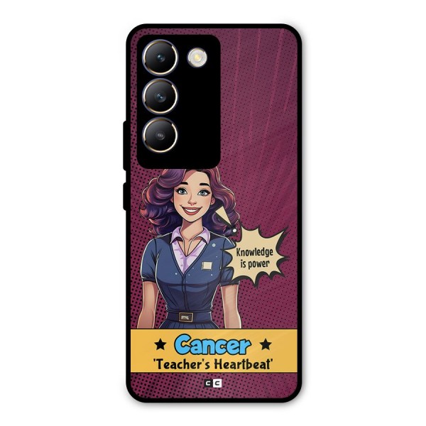 Cancer Heartbeat Metal Back Case for Vivo Y200e