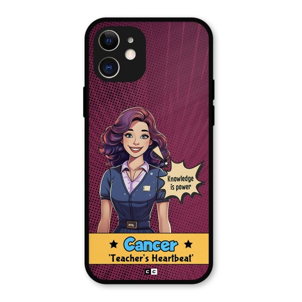 Cancer Heartbeat Metal Back Case for iPhone 12