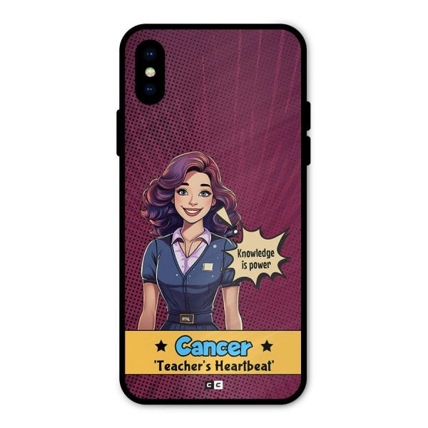 Cancer Heartbeat Metal Back Case for iPhone XS