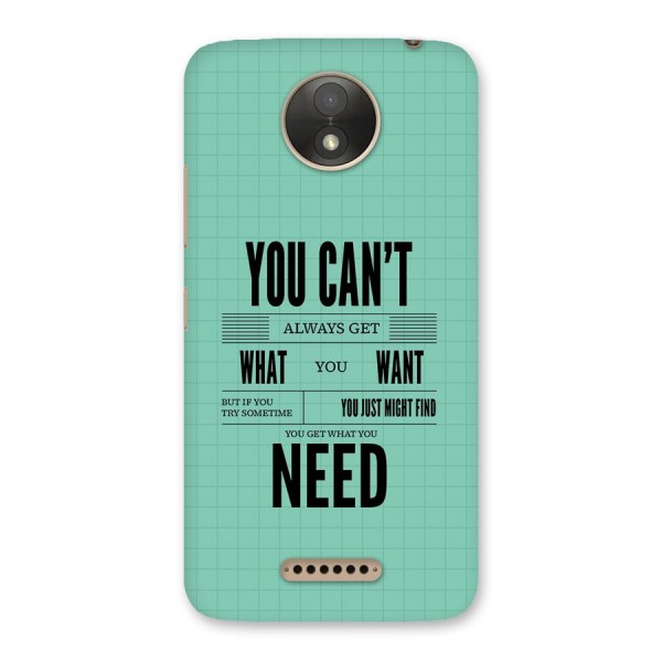 Cant Always Get Back Case for Moto C Plus