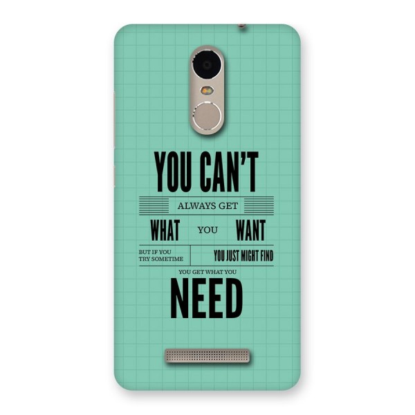 Cant Always Get Back Case for Redmi Note 3