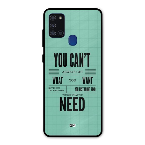 Cant Always Get Metal Back Case for Galaxy A21s