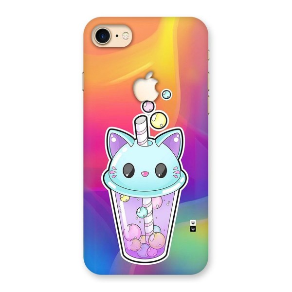Cat Drink Back Case for iPhone 7 Apple Cut