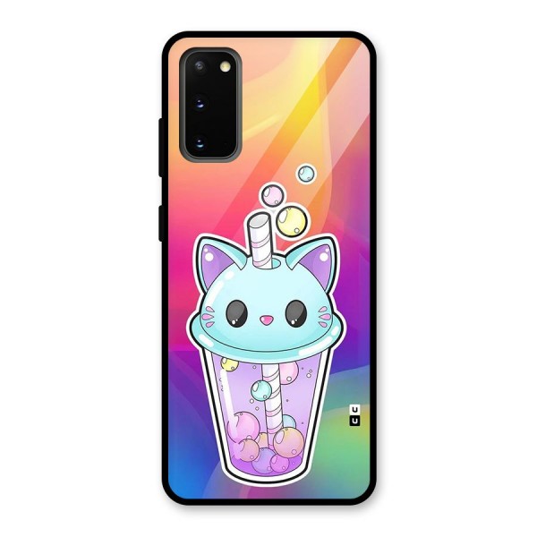 Cat Drink Glass Back Case for Galaxy S20