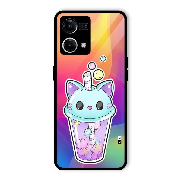 Cat Drink Glass Back Case for Oppo F21 Pro 4G