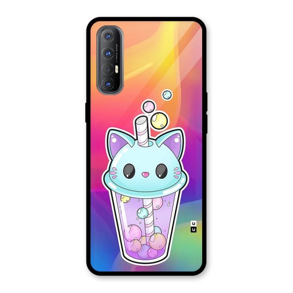 Cat Drink Glass Back Case for Oppo Reno3 Pro