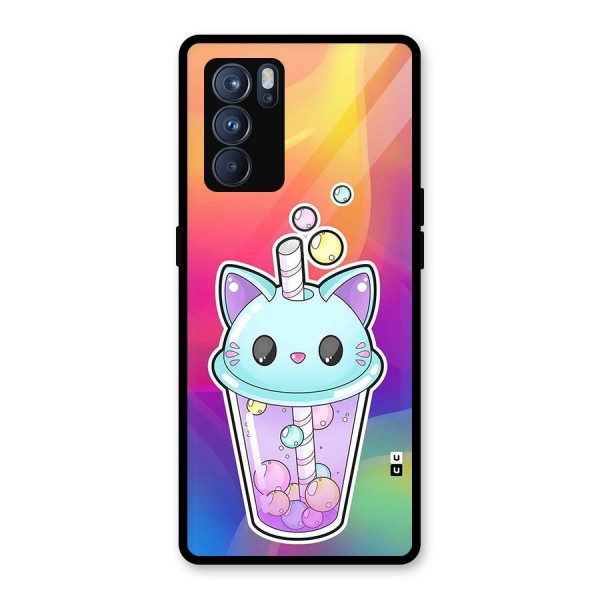 Cat Drink Glass Back Case for Oppo Reno6 Pro 5G