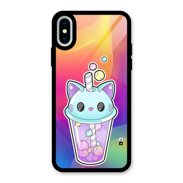 Cat Drink Glass Back Case for iPhone X