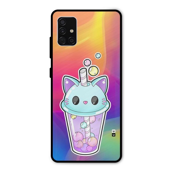 Cat Drink Metal Back Case for Galaxy A51