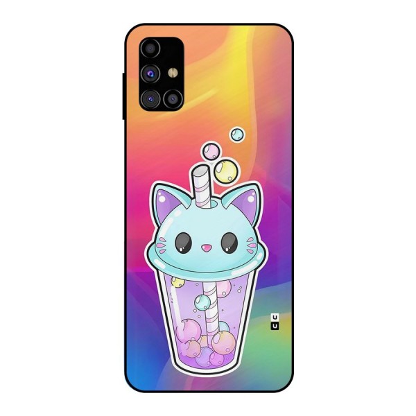 Cat Drink Metal Back Case for Galaxy M31s