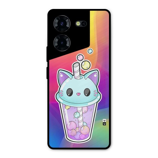 Cat Drink Metal Back Case for Tecno Pova 5 Pro 5G
