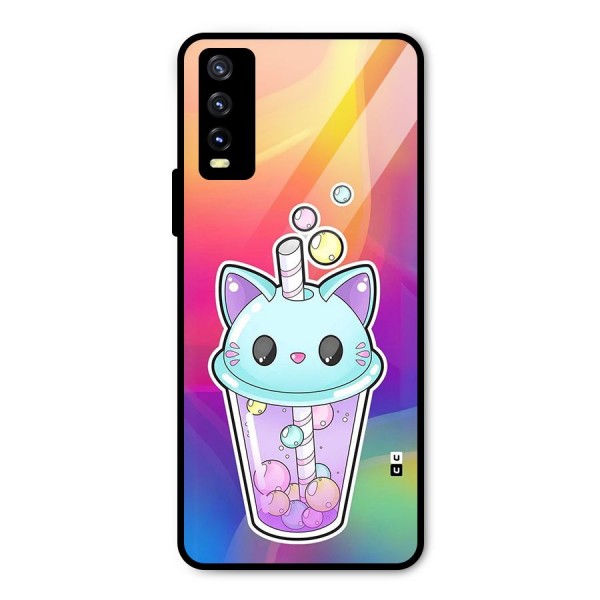 Cat Drink Metal Back Case for Vivo Y20i